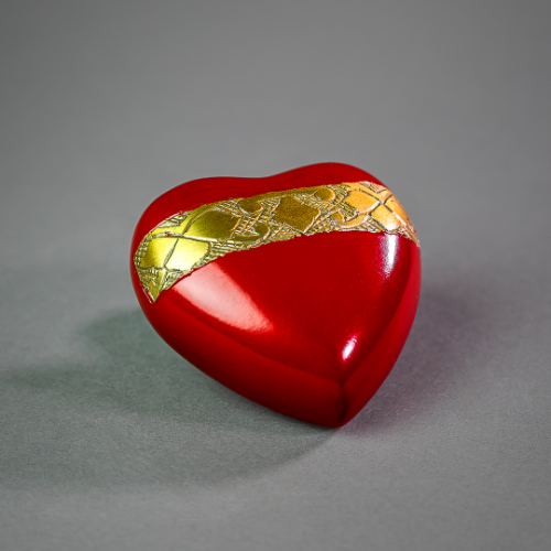 CORAZON ROJO FRANJA DORADA